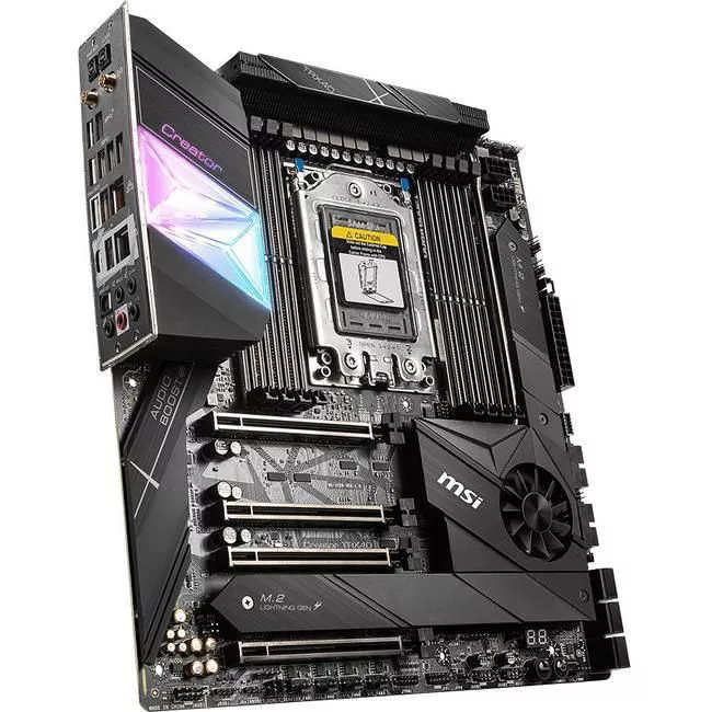 MSI CREATOR TRX40 Desktop Motherboard - 1x Socket sTRX4 - AMD TRX40 - 8x DDR4 - RAID - 3x M.2 - 4x PCIe x16 - Wi-Fi - 2x RJ-45 - EATX