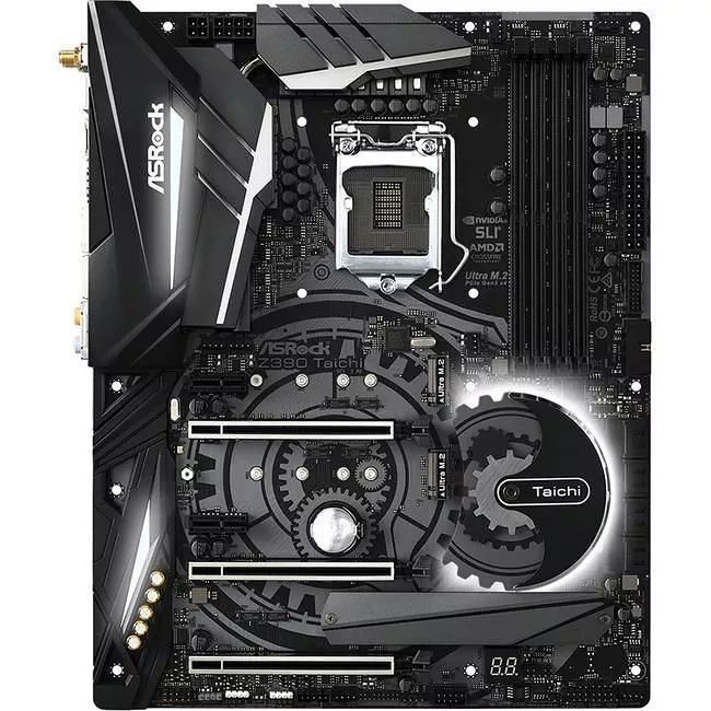 ASRock Z390 TAICHI Desktop Motherboard - 1x Socket H4 LGA-1151 - Intel Z390 - 4x DDR4 - RAID - 3x M.2 - 3x PCIe x16 - Wi-Fi - ATX