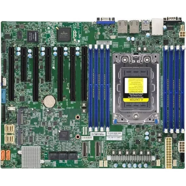 Supermicro MBD-H12SSL-I-O Server Motherboard - 1x Socket SP3 - AMD 8x DDR4 - 2x M.2 - 5x PCIe x16 - 2x RJ-45 - ATX