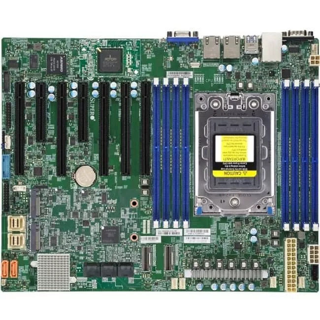 Supermicro MBD-H12SSL-CT-O Server Motherboard - 1x Socket SP3 - AMD 8x DDR4 - RAID - 2x M.2 - 5x PCIe x16 - 2x RJ-45 - ATX