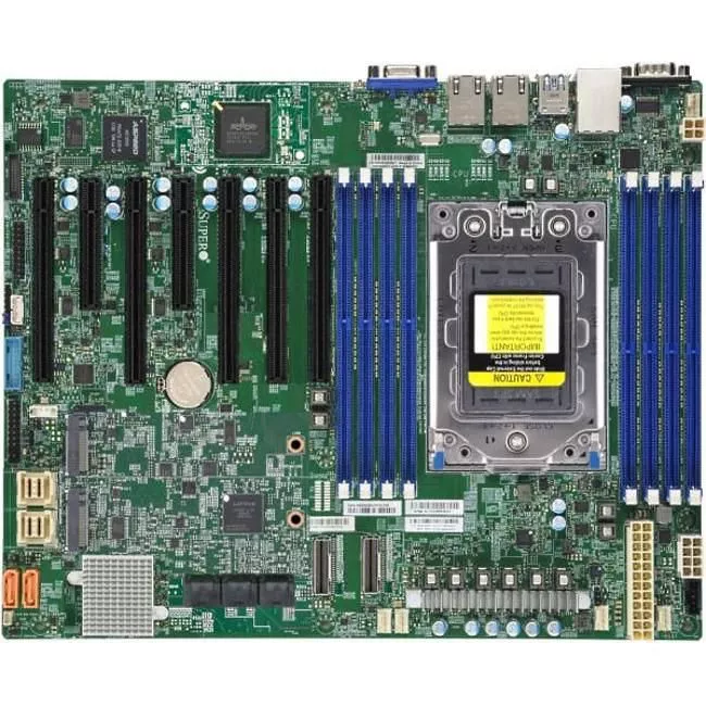 Supermicro MBD-H12SSL-C-O Server Motherboard - 1x Socket SP3 - AMD 8x DDR4 - RAID - 2x M.2 - 5x PCIe x16 - 2x RJ-45 - ATX
