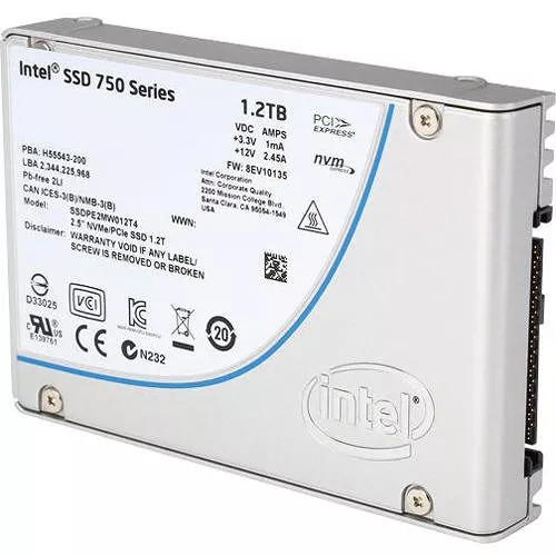 Intel SSDPE2MW012T4X1 750 1.20 TB 2.5" Solid State Drive - U.2 (SFF-8639) PCI Express x4 - Internal
