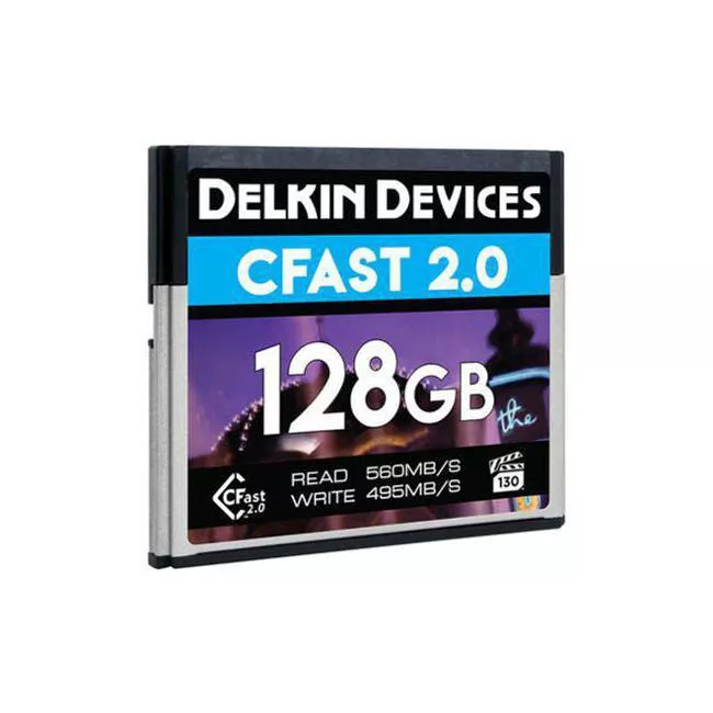 Delkin DCFSTV128 CFast 2.0 Memory Card (VPG-130, 128GB)