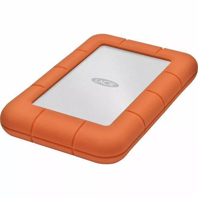 LaCie LAC301558 Rugged Mini 301558 1 TB Portable Hard Drive - 2.5" External - Orange, Silver