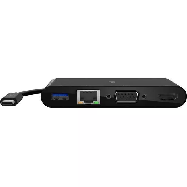 Belkin AVC005BTBK USB-C Multiport Adapter, USB-C to HDMI - USB A 3.0 - VGA - Ethernet, up 4k Resolution