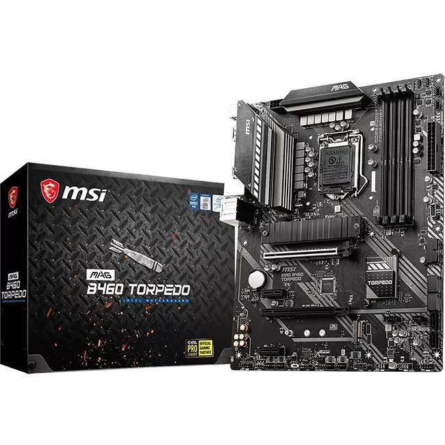 MSI B460TORPEDO Desktop Motherboard - 1x Socket LGA-1200 - Intel B460 - 4x DDR4 - RAID - 2x M.2 - 2x PCIe x16 - 1x RJ-45 - ATX