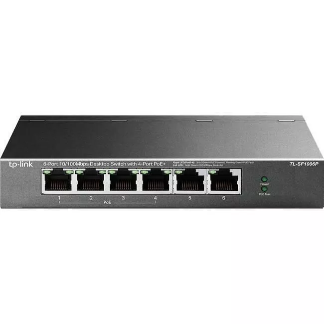 TP-LINK TL-SF1006P - 6-Port Fast Ethernet 10/100Mbps PoE Switch