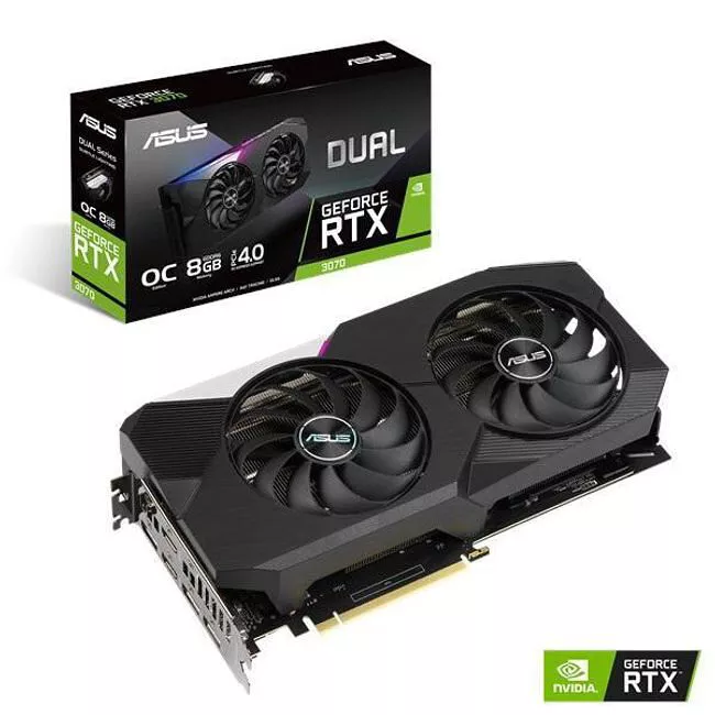 ASUS DUAL-RTX3070-O8G GeForce RTX™ 3070 OC Graphic Card - 8 GB GDDR6 - 2.7 Slots - PCIe 4.0