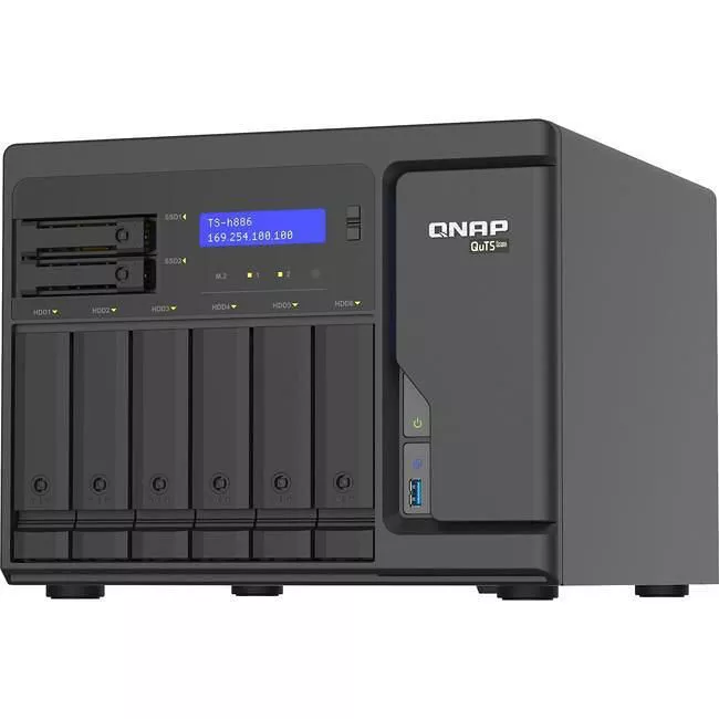 QNAP TS-H886-D1622-16G-US 8-Bay Desktop NAS - Intel Xeon D-1622 - QuTS Hero - 4 Port 2.5GbE