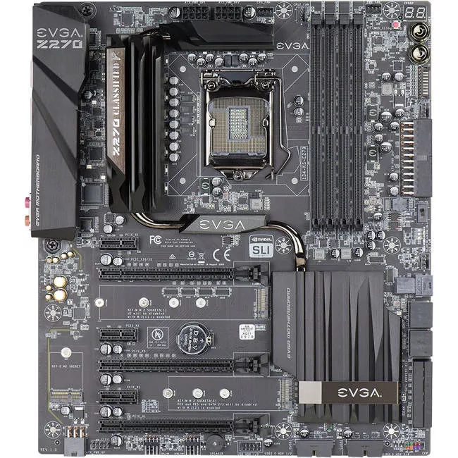 EVGA 134-KS-E279-KR Desktop Motherboard - 1x Socket H4 LGA-1151 - Intel Z270 - 4x DDR4 - RAID - 3x M.2 - 3x PCIe x16 - EATX