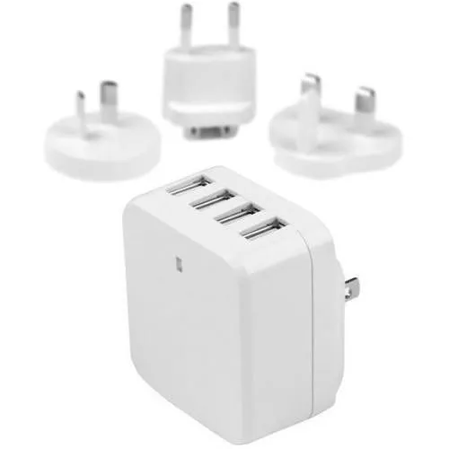 StarTech USB4PACWH USB Wall Charger 4 Port White - Universal Travel Adapter