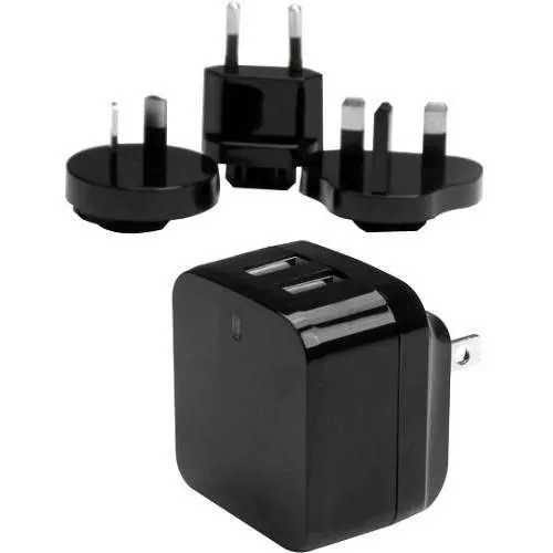 StarTech USB2PACBK Travel USB Wall Charger - 2 Port - Black