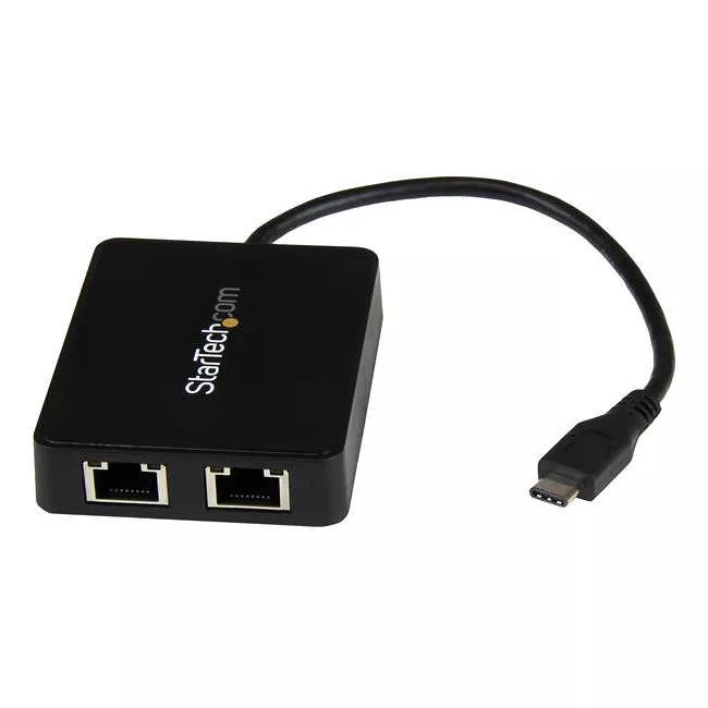 StarTech US1GC301AU2R USB C to Dual Gigabit Ethernet Adapter with USB 3.0 (Type-A) Port
