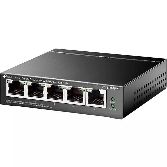 TP-LINK TL-SG105PE - 5-Port Gigabit Easy Smart Switch with 4-Port PoE+