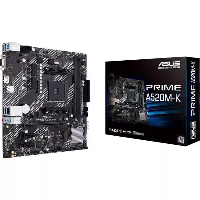 ASUS PRIME A520M-K AMD AM4 - DDR4 - M.2 - USB 3.2 Gen1 - ATX Motherboard