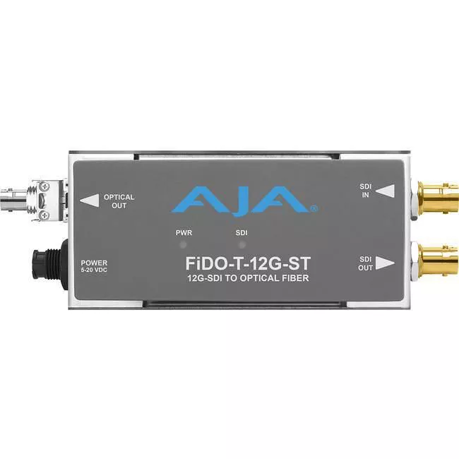 AJA FIDO-T-12G-ST 1-Channel 12G-SDI to Single Mode ST Fiber Transmitter