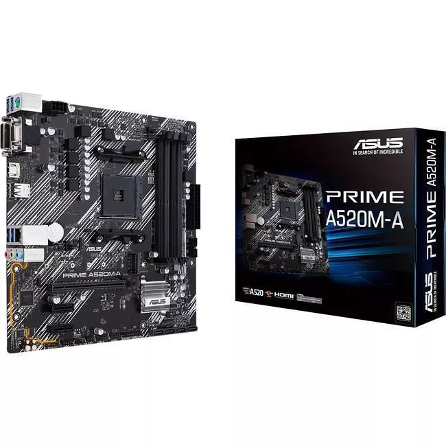 ASUS PRIME A520M-A AMD Chipset - Socket AM4 - Prime A520M-A Desktop Motherboard