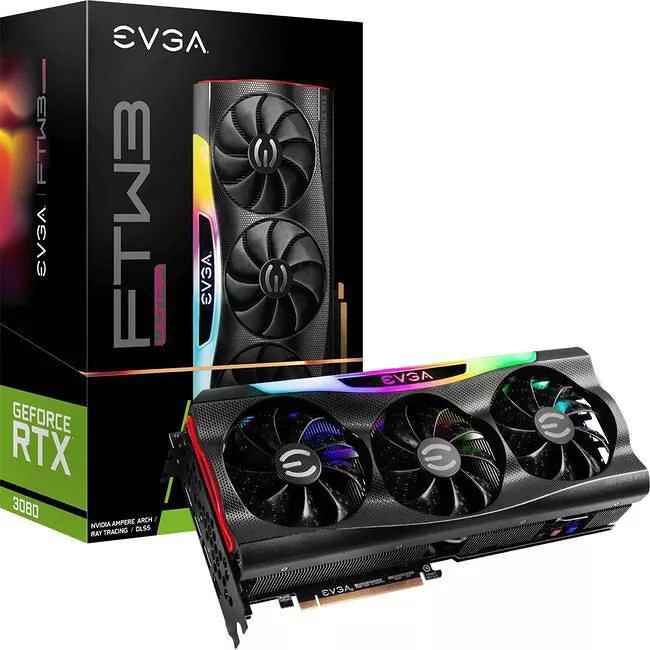 EVGA 10G-P5-3897-KR GeForce RTX™ 3080 FTW3 Ultra Gaming Graphic Card - 10 GB GDDR6X - 2.7 Slot