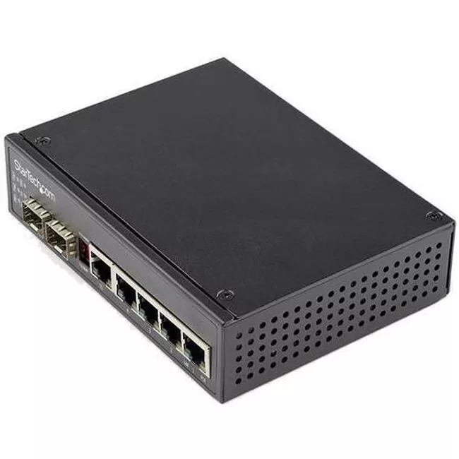StarTech IES1G52UPDIN Industrial 6 Port Gigabit Ethernet Switch 4 PoE RJ45 +2 SFP Slots 30W Connector