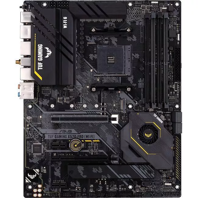 ASUS TUF GAMING X570-PRO (WI-FI) Desktop Motherboard - 1x Socket AM4 - AMD X570 - 4x DDR4 - RAID - 2x M.2 - 2x PCIe x16 - Wi-Fi - 1x RJ-45 - ATX