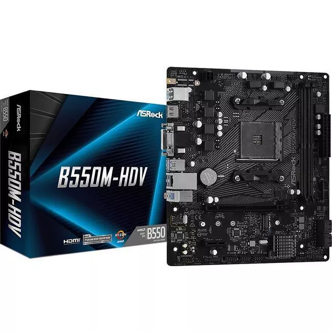 ASRock B550M-HDV AMD AM4 - mATX B550 - DDR4 - SATA3&USB3.2 - M.2 -Motherboard
