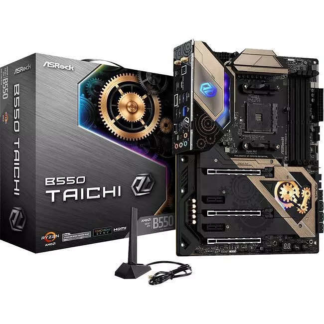 ASRock B550 TAICHI Desktop Motherboard - 1x Socket AM4 - AMD B550 - 4x DDR4 - RAID - 3x M.2 - 3x PCIe x16 - 1x RJ-45 - ATX