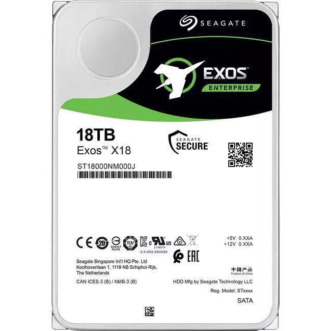 Seagate ST18000NM000J Exos Hard Drive - 18 TB - 256 MB - SATA - 7200