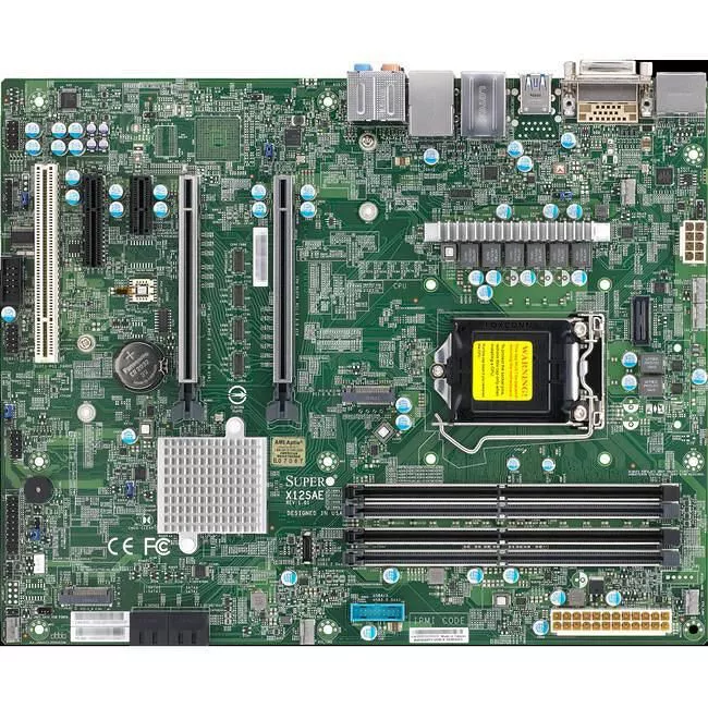 Supermicro MBD-X12SAE-B Workstation Motherboard - 1x Socket LGA-1200 - Intel W480 - 4x DDR4 - RAID - 2x M.2 - 2x PCIe x16 - 2x RJ-45 - ATX