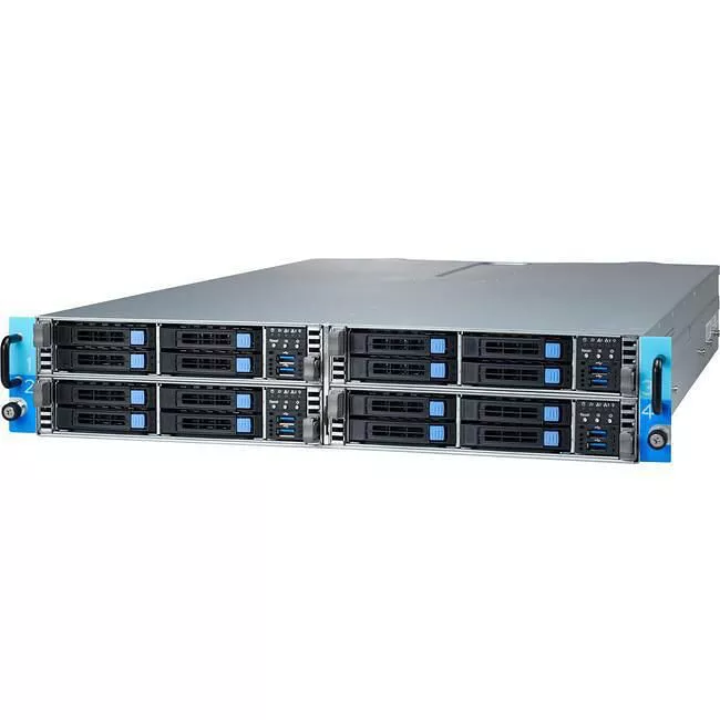 MiTAC B8037T73X4-200PE4HR Transport CX TN73-B8037-X4S Barebone - 2U Rack - 4x AMD EPYC (Rome) Sleds - SP3