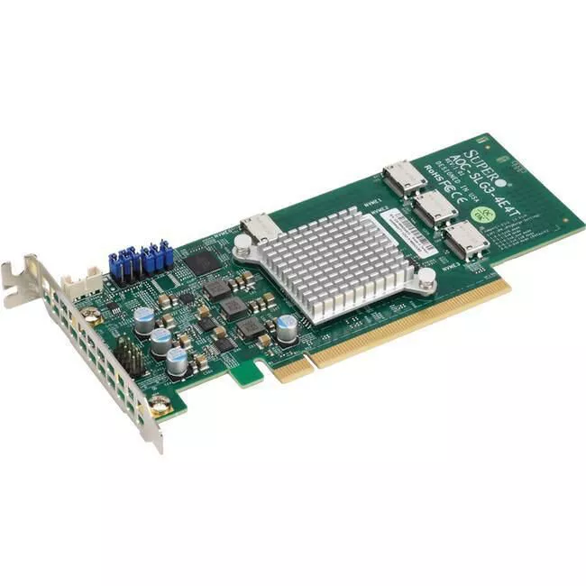 Supermicro AOC-SLG3-4E4T-O Low Profile Quad-Port NVMe Internal Host Bus Adapter