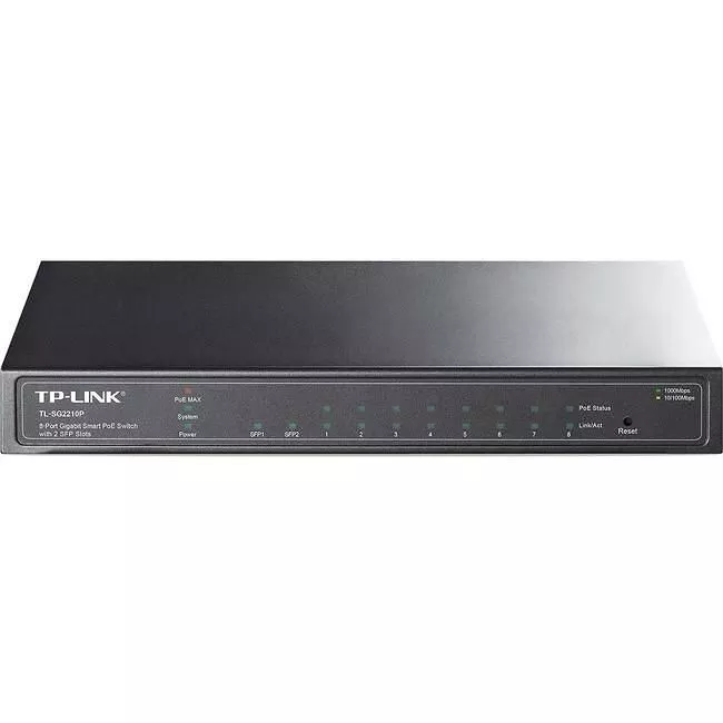 TP-LINK TL-SG2210P 8-Port Gigabit Smart PoE Switch with 2 SFP Slots