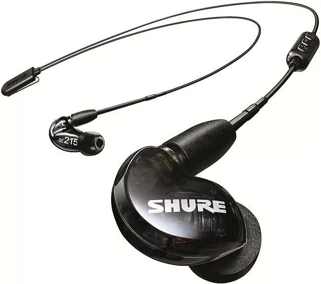 Shure SE215-K+BT2 Wireless Bluetooth Earphones- Black - 22Hz-17.5kHz