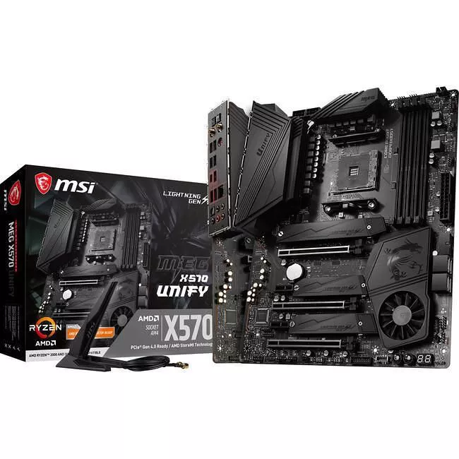 MSI B550UNIFYX Desktop Motherboard - 1x Socket AM4 - AMD B550 - 4x DDR4 - RAID - 4x M.2 - 2x PCIe x16 - Wi-Fi - 1x RJ-45 - ATX