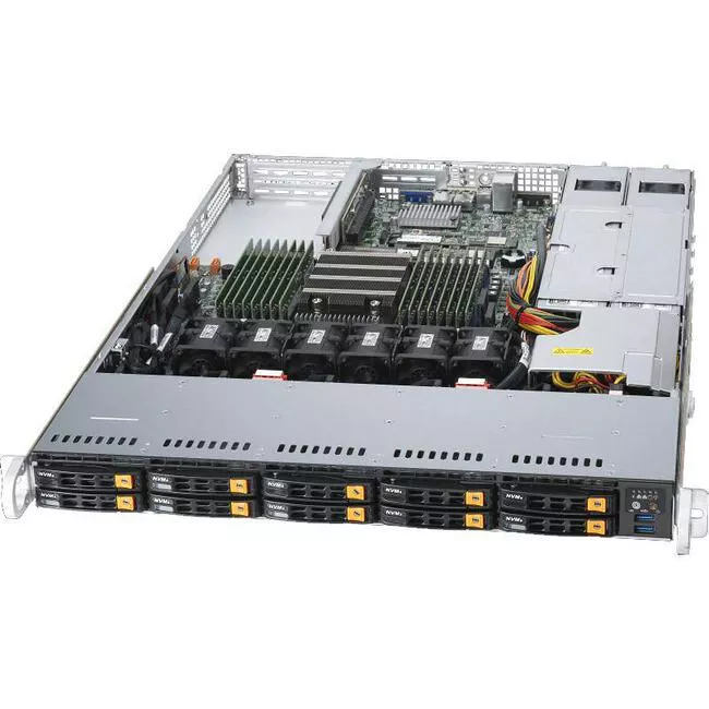 Supermicro AS-1114S-WN10RT 1U Rack Barebone - 1x Socket SP3 AMD EPYC 7002 - 700/750 W PSU - SOC