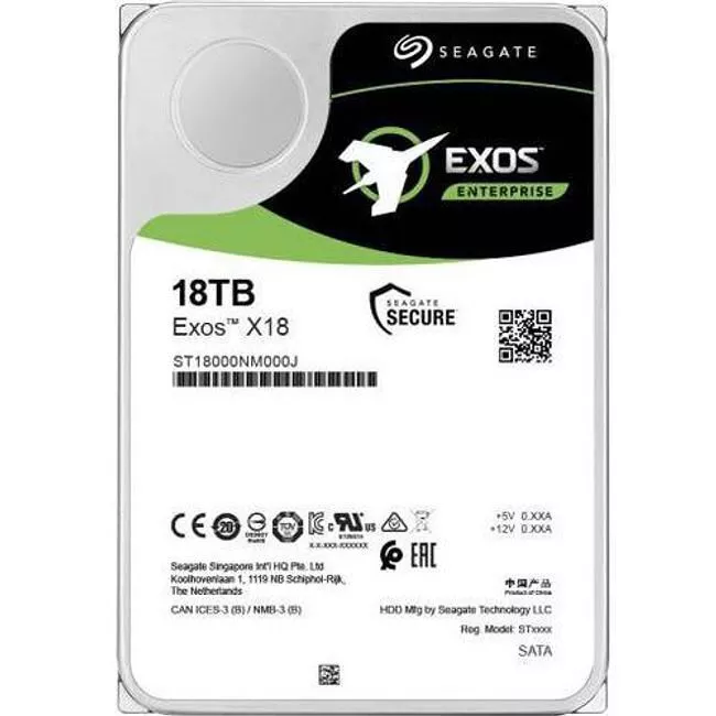 Seagate ST18000NM001J Exos Hard Drive - 18 TB - 256 MB - SATA - 7200