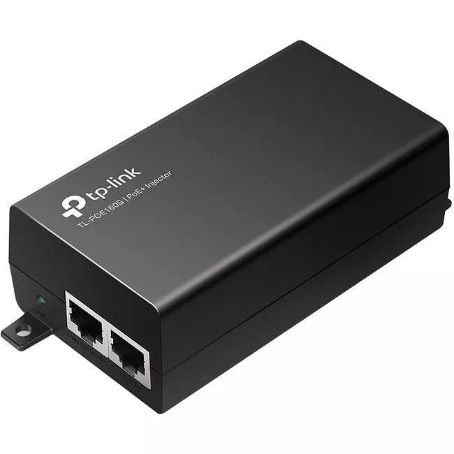 TP-LINK TL-POE160S - 802.3at/af Gigabit PoE Injector - Non-PoE to PoE Adapter - Supplies PoE (15.4W) or PoE+ (30W) - Plug & Play - Desktop/Wall-Mount - Distance Up to 328 ft. - UL Certified - Black