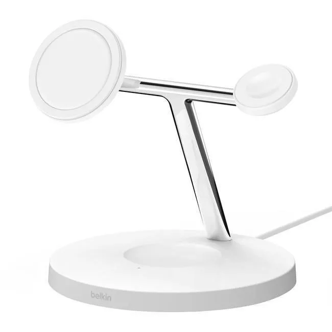 Belkin WIZ009TTWH 3-in-1 Wireless Charger With MagSafe