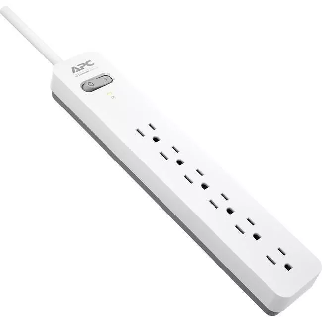 APC PE66WG Essential SurgeArrest 6 Outlet 6 Foot Cord 120V, White and Grey