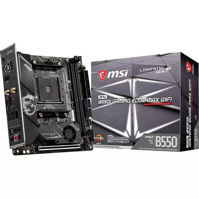 MSI B550IGEDWIFIMAX Desktop Motherboard - 1x Socket AM4 - AMD B550 - 2x DDR4 - RAID - 2x M.2 - 1x PCIe x16 - Wi-Fi - 1x RJ-45 - Mini ITX