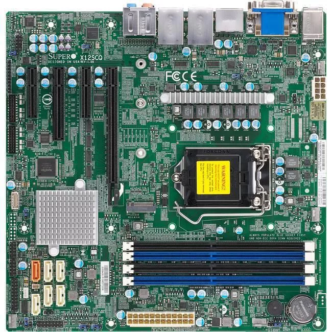 Supermicro MBD-X12SCQ-B Workstation Motherboard - 1x Socket LGA-1200 - Intel Q470E - 4x DDR4 - RAID - 1x M.2 - 1x PCIe x16 - 2x RJ-45 - Micro ATX