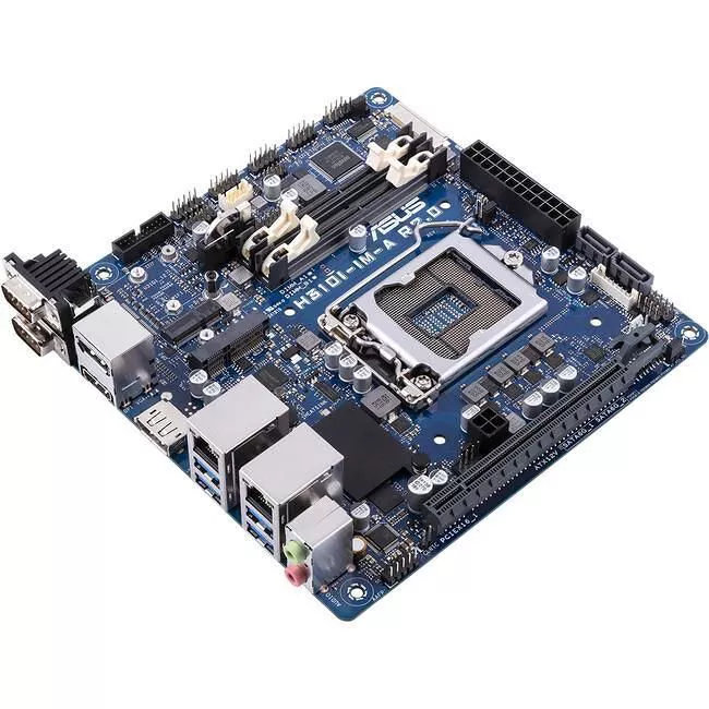 ASUS H310I-IM-A R2.0 Desktop Motherboard - 1x Socket H4 LGA-1151 - Intel H310 - 2x DDR4 - 2x M.2 - 1x PCIe x16 - 2x RJ-45 - Mini ITX