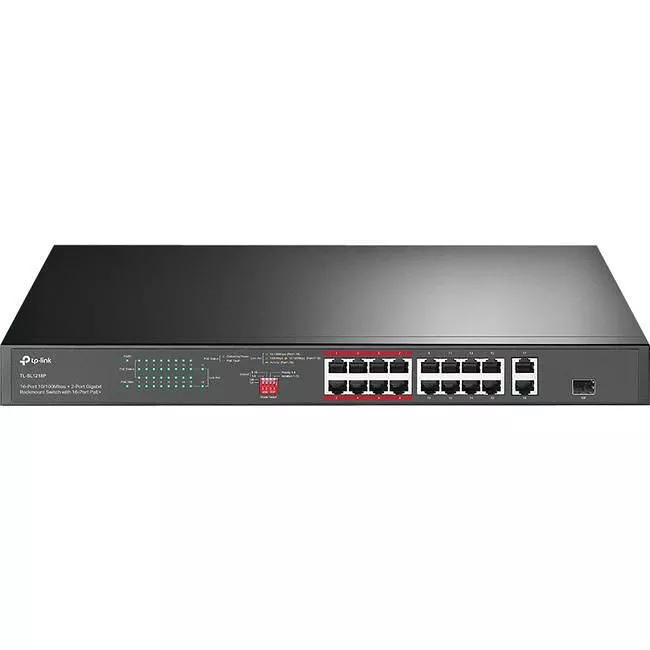 TP-LINK TL-SL1218P Gigabit Rackmount Switch 16-Port 10/100 Mbps + 2-Port