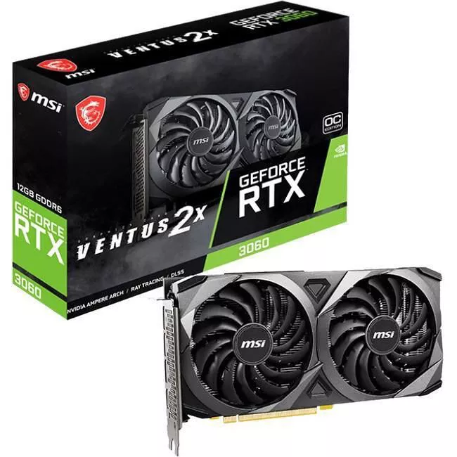 MSI G3060V2X12C NVIDIA GeForce RTX 3060 Graphic Card - 12 GB GDDR6 - PCIe 4.0 x16 - 2x Slot