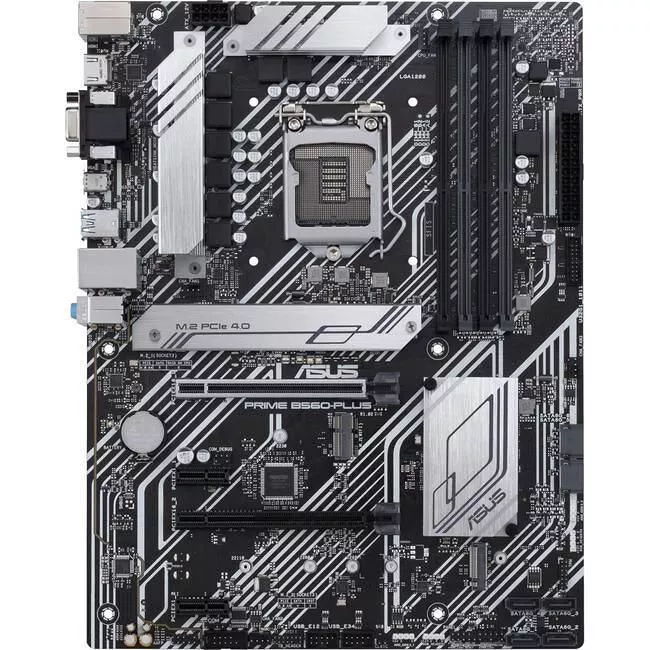 ASUS PRIME B560-PLUS Desktop Motherboard - 1x Socket LGA-1200 - Intel B560 - 4x DDR4 - 2x M.2 - 2x PCIe x16 - 1x RJ-45 - ATX