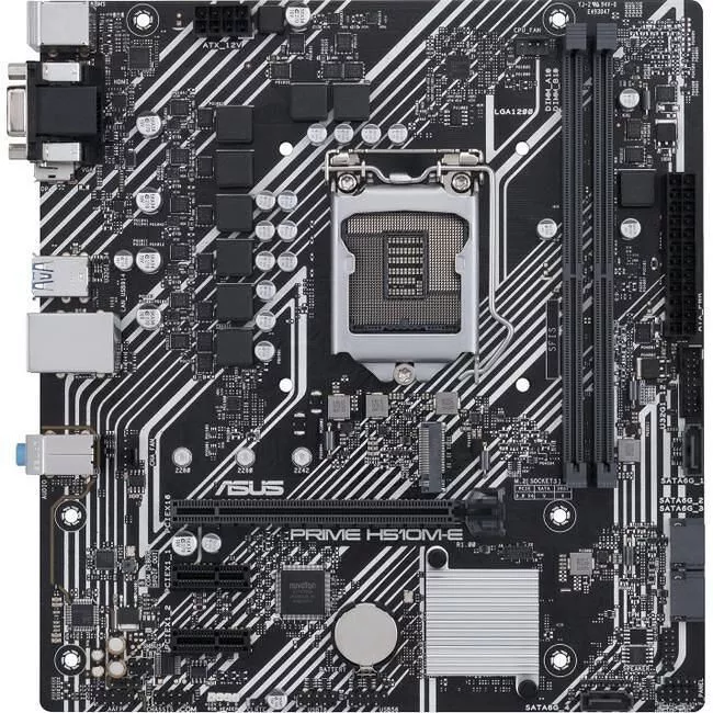 ASUS PRIME H510M-E Desktop Motherboard - 1x Socket LGA-1200 - Intel H510 - 2x DDR4 - 1x M.2 - 1x PCIe x16 - 1x RJ-45 - Micro ATX