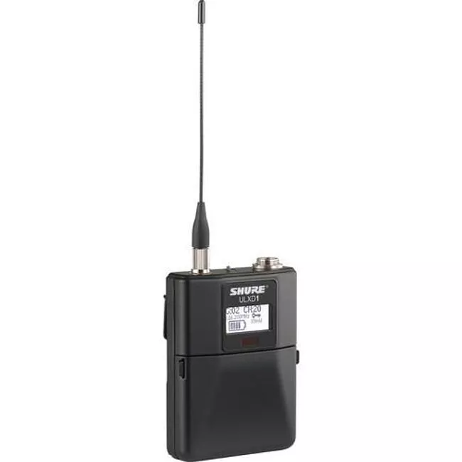 Shure ULXD1=-J50A Digital Wireless Bodypack Transmitter w/ Mini 4-Pin Connector - J50A Band - 572.125 - 615.850MHz