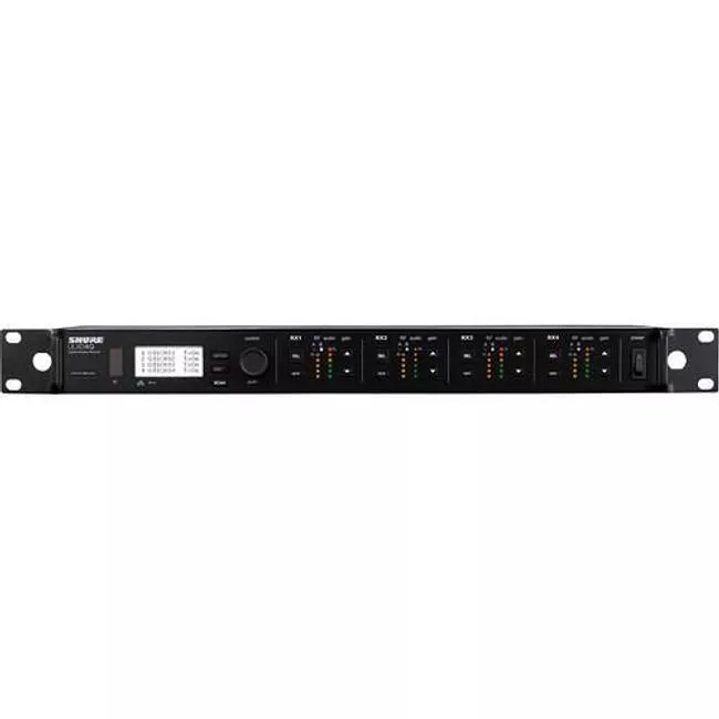 Shure ULXD4Q=-V50 Quad Digital Wireless Receiver - V50 - (174-216 MHz) - Zoom Rooms Compatible