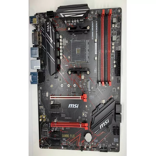 MSI B450 GAMING PLUS MAX Desktop Motherboard - 1x Socket AM4 - AMD B450 - 4x DDR4 - RAID - 1x M.2 - 2x PCIe x16 - 1x RJ-45 - ATX