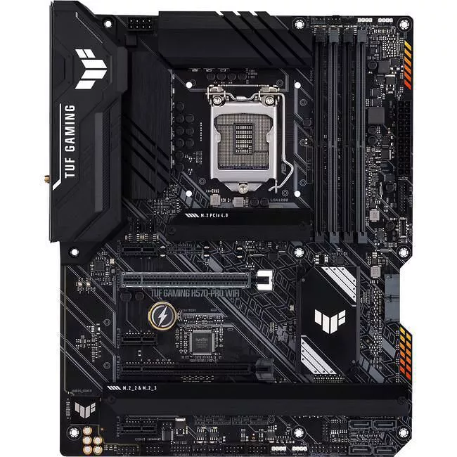 ASUS TUF GAMING H570-PRO WIFI Desktop Motherboard - 1x Socket LGA-1200 - Intel H570 - 4x DDR4 - 3x M.2 - 2x PCIe x16 - Wi-Fi - 1x RJ-45 - ATX