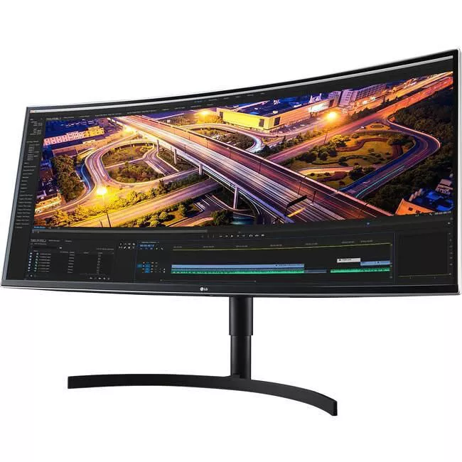 LG 38WN75C-B Ultrawide 38" Class UW-QHD+ Curved Screen Gaming LCD Monitor - 21:9 - Textured Black, Silver Spray, High Glossy Black